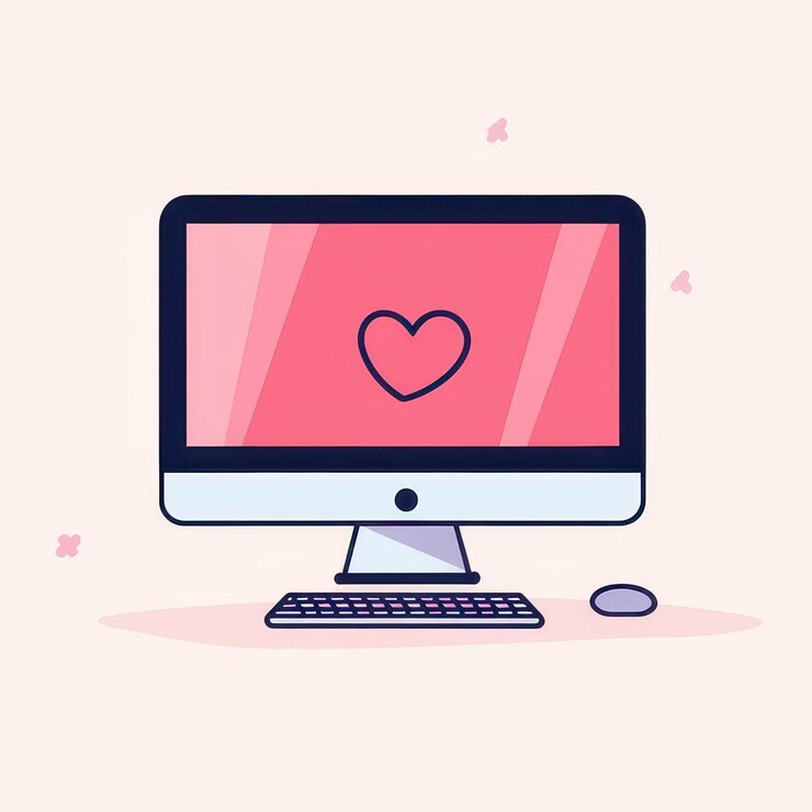 Foto un elegante monitor de computadora y teclado en un estilo 2d minimalista perfecto para los amantes del diseño moderno