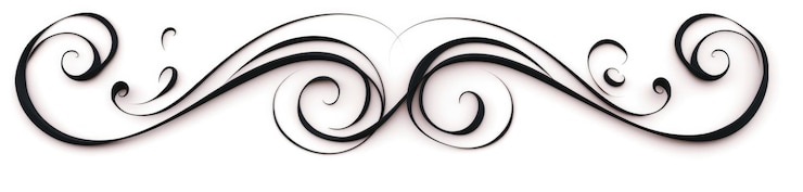 Foto elegante ornamento caligráfico de linhas enroladas vermelhas e pretas sobre um fundo branco
