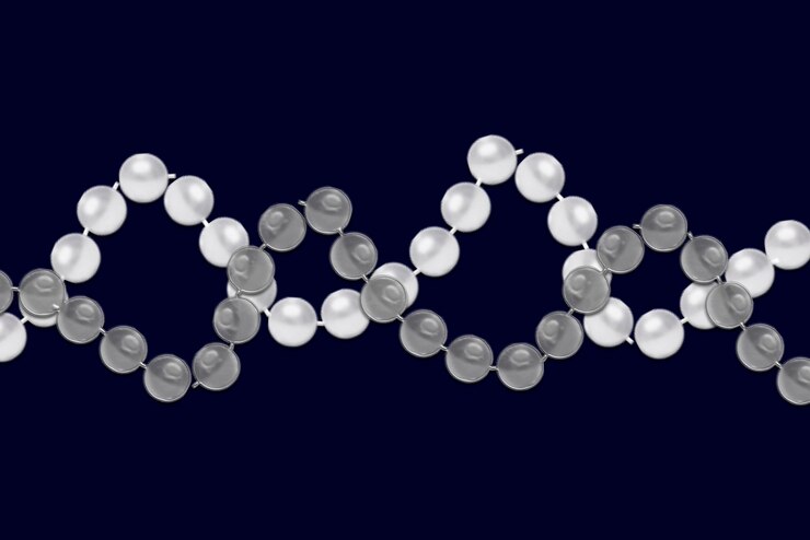 Foto elegante patrón de cadena de perlas