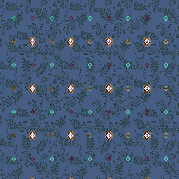 Elegante patrón floral en azul
