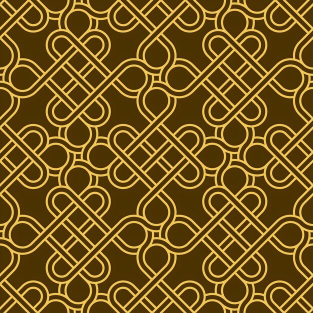 Elegante patrón geométrico dorado sobre un fondo marrón