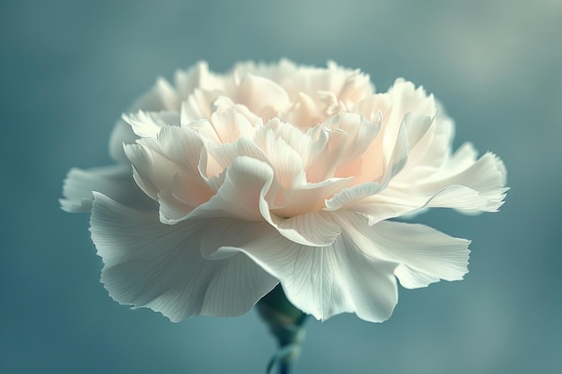 La elegante peonía rosada pálida florece bajo una luz suave