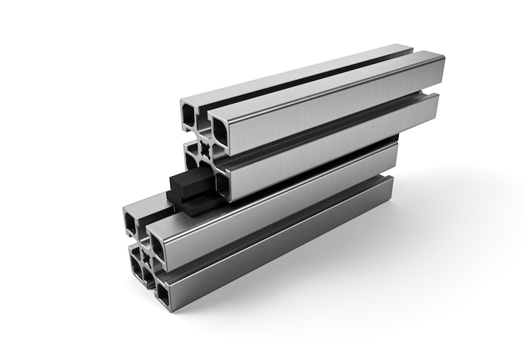 Foto el elegante perfil de aluminio extrudado gris es perfecto para puertas y ventanas.