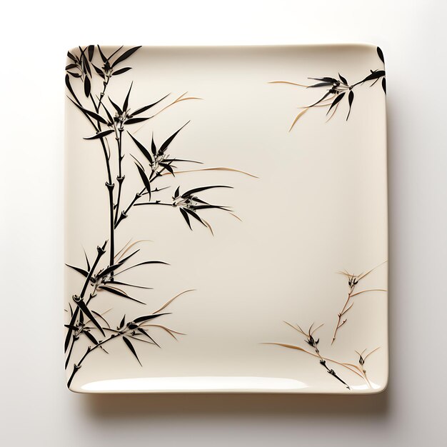 Foto elegante placa de sopa de cerâmica de forma retangular com um design de ideia de conceito criativo minimalista illus