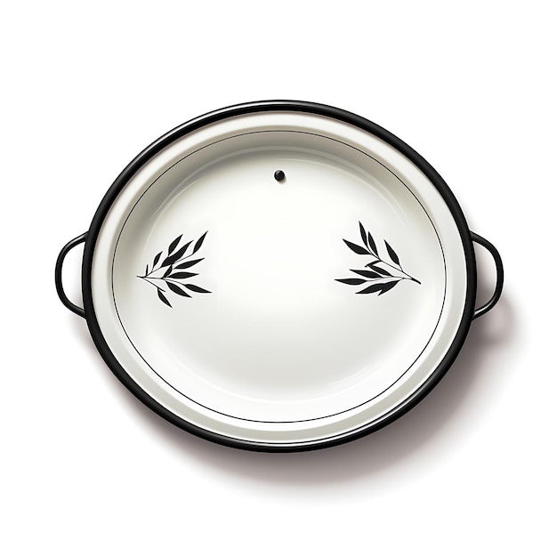 Elegante placa de dumpling de cerámica de forma ovalada con un diseño de idea de concepto creativo de Illustra minimalista