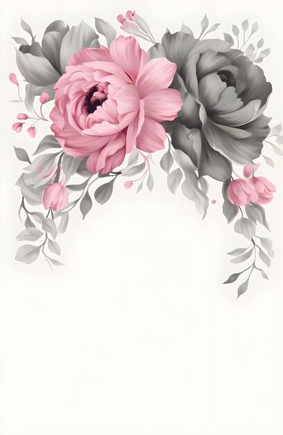 Elegante plantilla de diseño de tarjeta de invitación de boda con decoración floral en estilo de ilustración vectorial