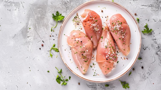 Elegante Präsentation von geräuchertem Lachs, geschmückt mit frischen Kräutern auf Weiß