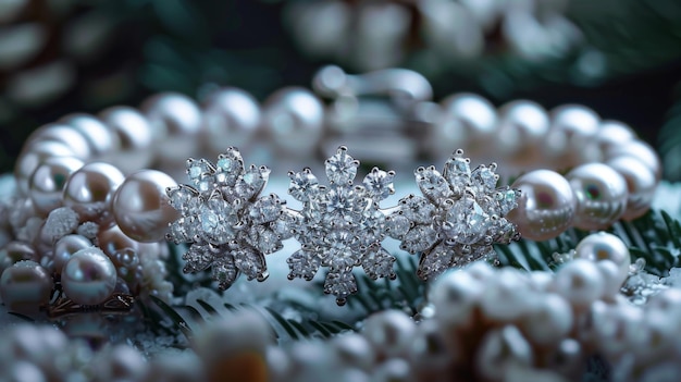 Elegante pulseira de pérolas com pérolas requintadas