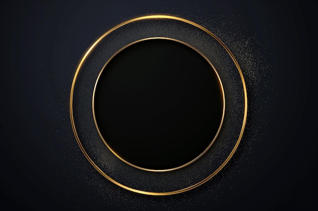 Elegante quadro de círculo dourado espaço no meio para colocar produtos ou imagens formato de destaque elegante