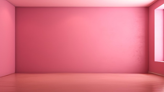 Elegante quarto rosa minimalista com chiaroscuro para colecionáveis
