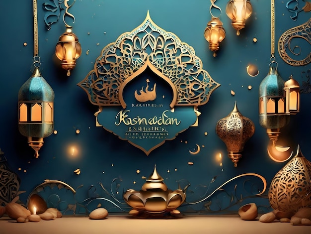 Foto elegante ramadan kareem dekorative festkarte