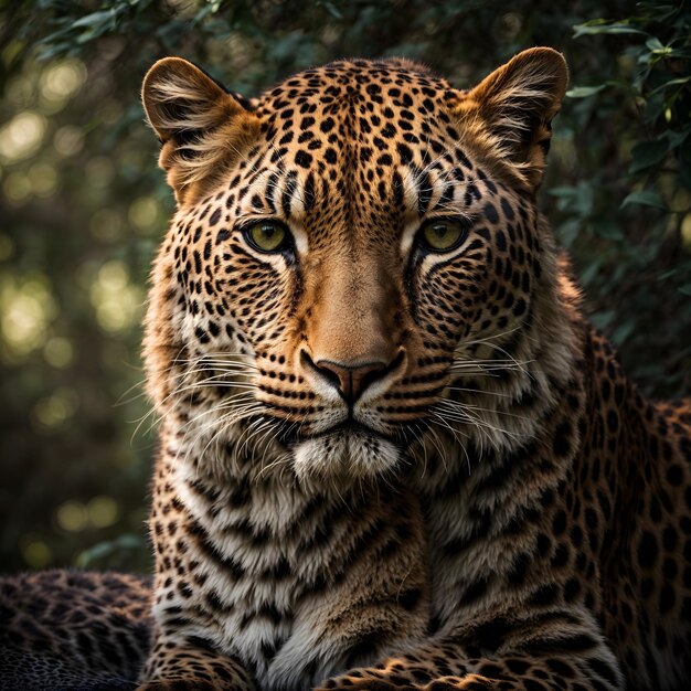 Elegante retrato de leopardo