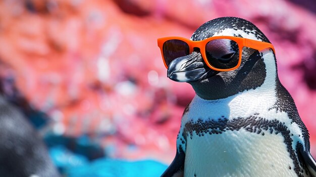 El elegante retrato de un pingüino con gafas de sol