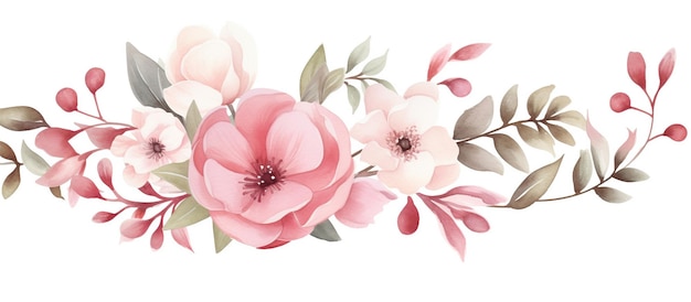 Foto elegante rosa blume mit aquarellstil für hintergrund und einladung zur hochzeitskarte