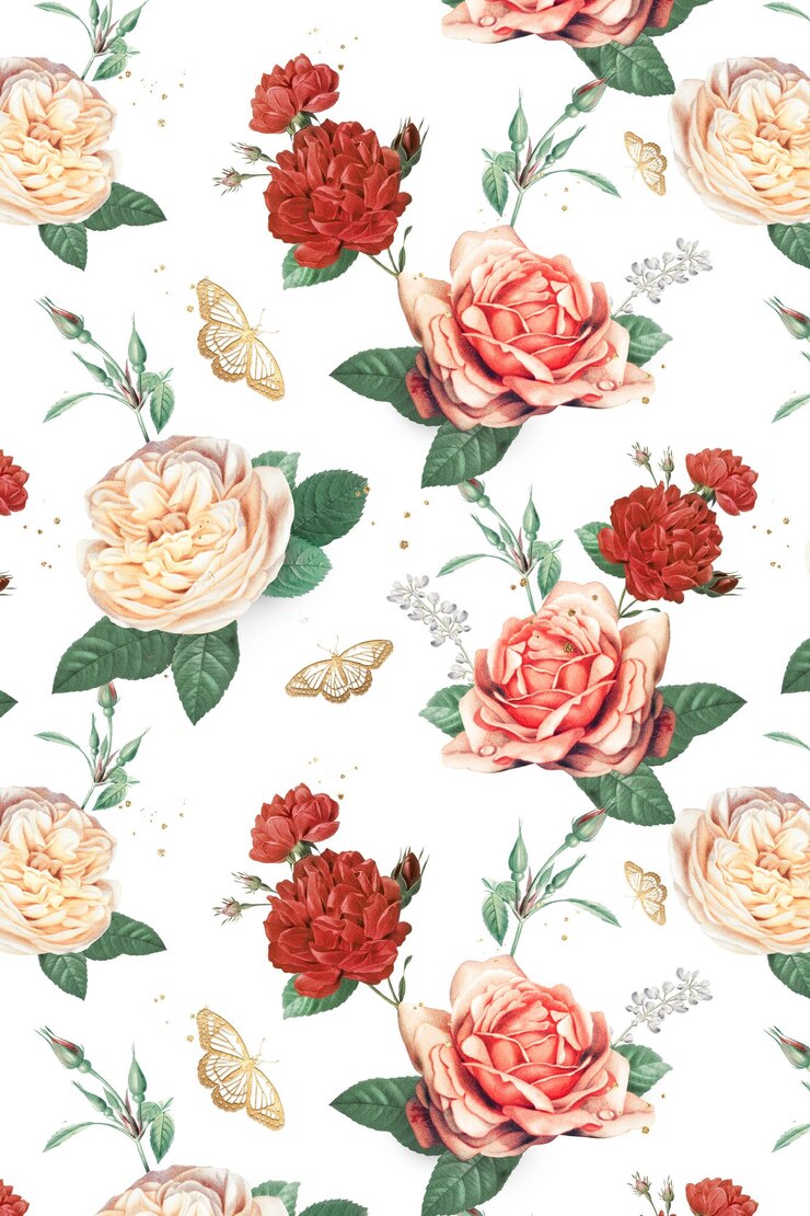 Foto elegante rosen valentinstagsmuster png durchsichtiger hintergrund