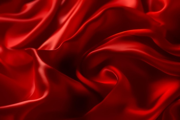 Elegante rote Seide mit weichem, von der KI generiertem Hintergrund