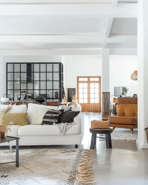 Elegante sala de estar moderna con una decoración interior elegante para el hogar