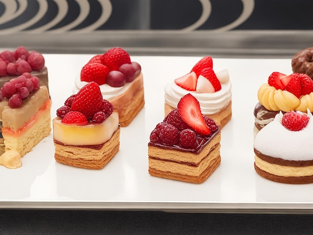 Elegante selección de pastelería francesa