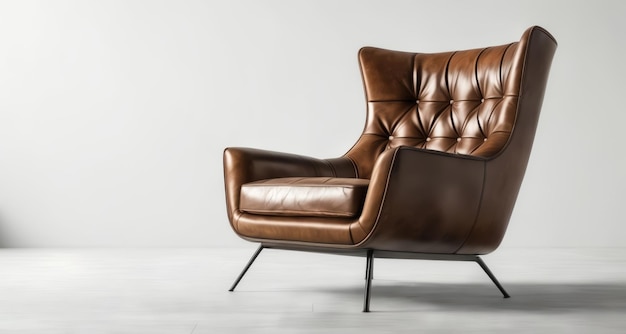 Elegante sillón de cuero perfecto para espacios de vida modernos