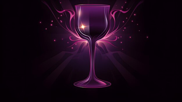 Foto elegante silueta de una copa de vino