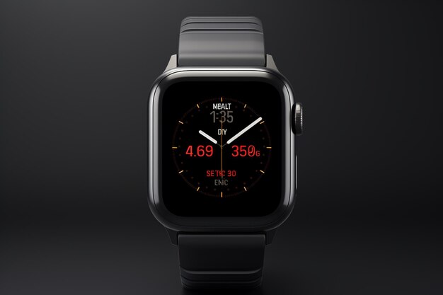 Foto elegante smartwatch auf schwarzem hintergrund