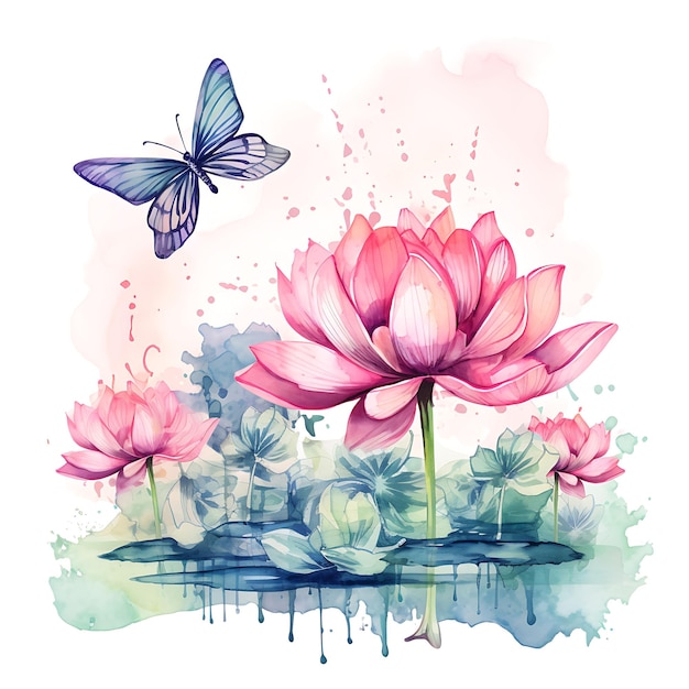 Elegante Stempelkollektion mit Aquarellblumen und künstlerischen Designs für digitales Basteln