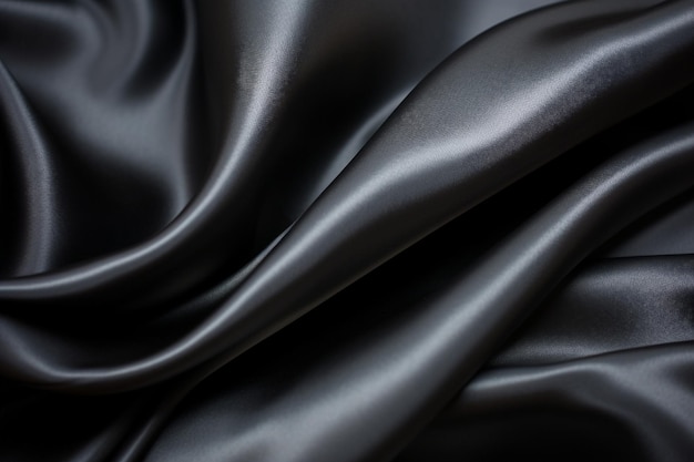 Foto elegante tecido de seda preta com um brilho sedoso padrão de fundo de textura