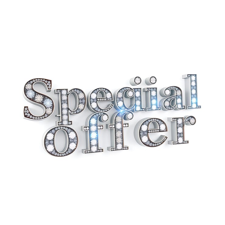 Foto elegante texto en 3d oferta especial chispas sofisticadas letras adornadas con joyas con un toque de lujo d