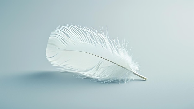 Foto una elegante toma minimalista de una delicada pluma en un fondo sencillo