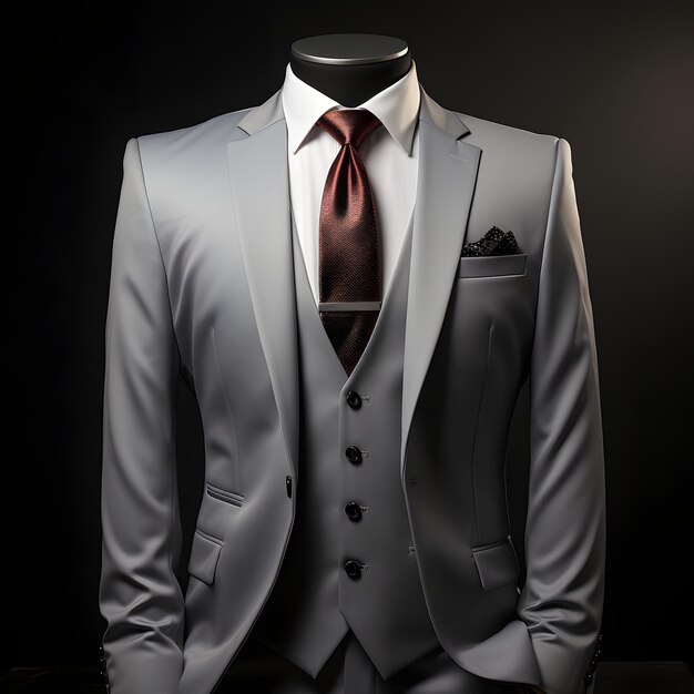 Elegante traje formal gris para hombres