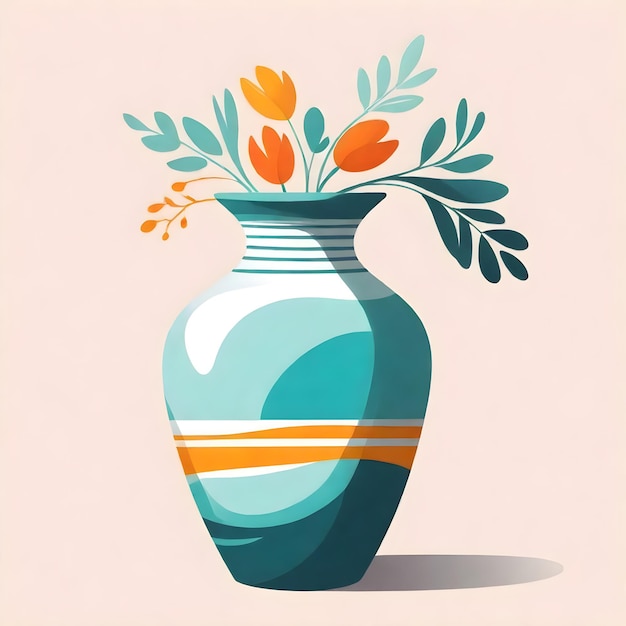 Foto elegante vase mit kompliziertem design und breitem hals-clip art