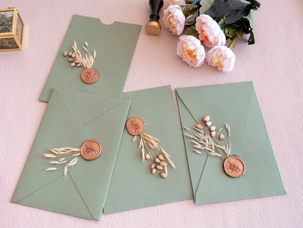 Elegante vegetación en plantilla de tarjeta de invitación de boda