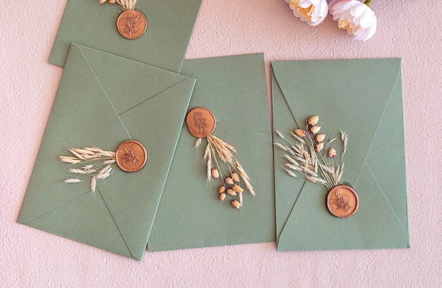 Elegante vegetación en plantilla de tarjeta de invitación de boda