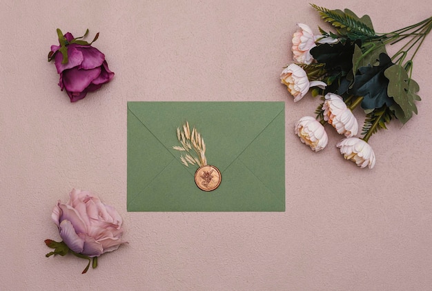 Elegante vegetación en plantilla de tarjeta de invitación de boda