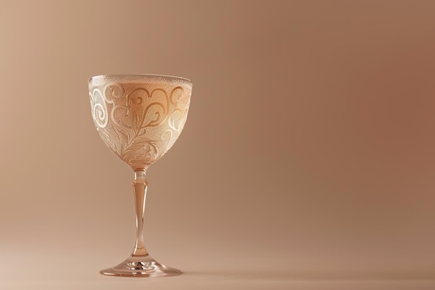 Elegante vidro gravado em um fundo quente invocando uma sensação de calma e luxo