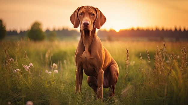 El elegante Vizsla capturado en una impresionante composición