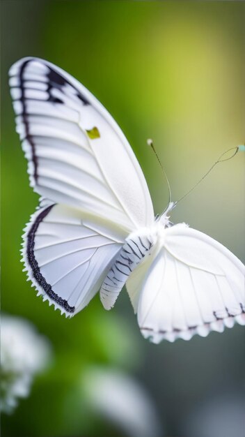 El elegante vuelo de una pequeña mariposa blanca