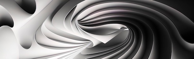 Elegante weiße abstrakte Wellen-Panorama-Tapete Generative AI