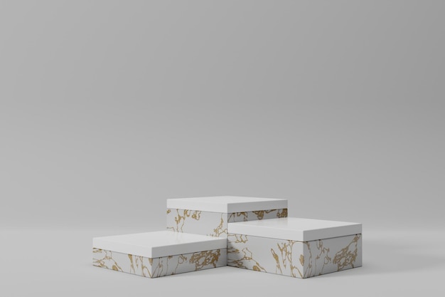 Eleganter 3D-Renderhintergrund mit Marmorpodium