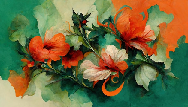 Eleganter floraler Hintergrund im Barockstil Retro dekoratives Blumenkunstdesign Digitale Illustration