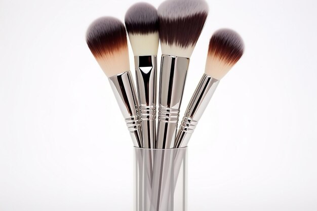 Eleganter Make-up-Pinsel in dunklem Silber, Soft-Fokus-Technik