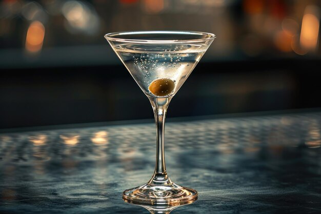 Foto eleganter martini mit olive closeup