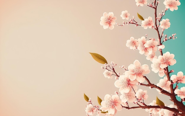 Eleganter, sauberer Raum mit einem Hauch von Pink Cherry Blossom, perfekt für Text- oder Copywriting-Platzhalter