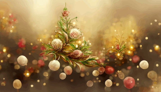 Eleganter Weihnachtsfeierhintergrund mit realistischer Dekorationsweihnachtsillustration