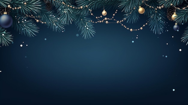 Eleganter Weihnachtshintergrund in dunkelblauem Banner für Weihnachten und ein frohes neues Jahr