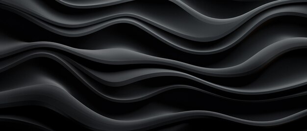 Elegantes 3D-Rendering von schwarzen welligen Mustern