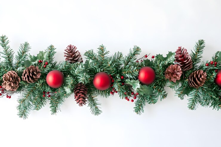 Foto elegantes adornos navideños verdes y dorados decoraciones festivas con la navidad clásica