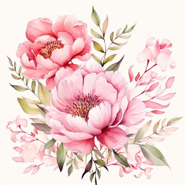 Elegantes Aquarell-Blumen-Hintergrunddesign mit handgefertigter Schönheit