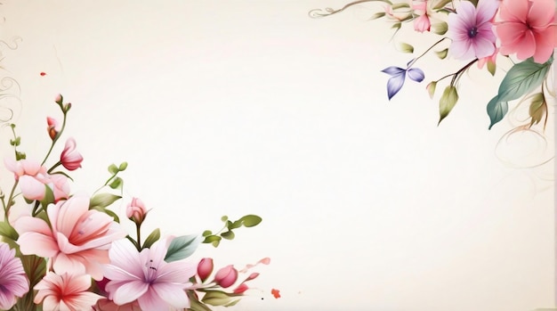 Elegantes Aquarell-Blumenrahmen-Hintergrunddesign mit leerem Raum