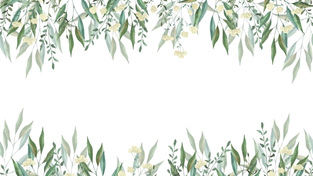 Elegantes Aquarell-Blumenrand für Hochzeitsinladungen